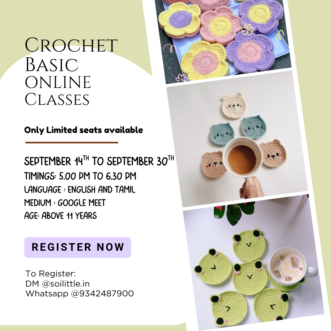 Basic Online Crochet Course, 100% Beginner Friendly